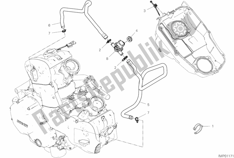 Tutte le parti per il Sistema Di Aria Secondaria del Ducati Hypermotard 950 2019